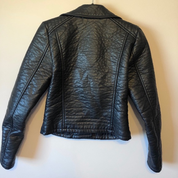 Noisy May Faux Leather  Moto Black Jacket - Picture 4 of 8